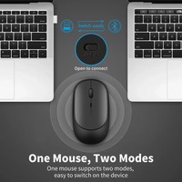 Mouse Isi Ulang Mode Ganda Bluetooth 5.2&2.4G USB Tanpa Suara Mouse Nirkabel untuk Komputer Laptop Tablet Macbook