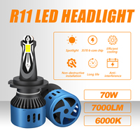 Ampoule de phare LED AKE R11 9005 70W 6000K 7000Lm CSP 3570 Chip Luces H1 H3 H4 H7 H11 880 5202 9004 9006 9007 9012 Feux LED de voiture