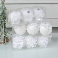 Boules de Noël en forme de pétales blancs, décorations suspendues pour l'arbre de Noël, décoration de fête