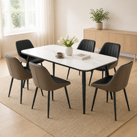 Table à manger en pierre frittée de jade gris/blanc italien, imperméable, écologique, sans formaldéhyde, lisse, mobilier de salle à manger