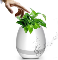 Cadeaux de Promotion imperméable à l'eau intelligente tactile vraie plante led sans fil pot haut-parleur