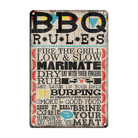 BBQ règles décor mur bar artisanat ancienne impression rétro signe vip salon Vintage métal affiche logo étain voiture plaque Offre Spéciale