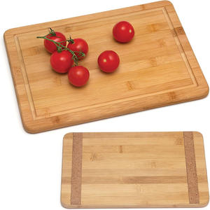 Planche à <span class=keywords><strong>d</strong></span>écouper en bois de bambou naturel 14x10x0,6 pouces avec support antidérapant en liège pour viande, fromage, <span class=keywords><strong>steak</strong></span>, service et <span class=keywords><strong>d</strong></span>écoupe en cuisine - Product Image 1