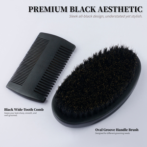 Bán Buôn 2Pcs Lợn Rừng Lông Bàn Chải Tròn Tự Nhiên Đôi Bên Râu Bàn Chải Cho Nam Giới - Product Image 5