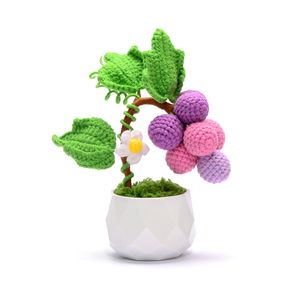 Pianta di Vite in Vaso, Fiori Artificiali per un Ambiente Accogliente, Bouquet all'Uncinetto in Puro Cotone, Fiori Artificiali con un Significato Profondo - Product Image 1