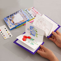 Ensemble de jouets de dessin au feutre aquarelle pour enfants de 5 à 7 ans - Cahier de coloriage en papier et brochure pliable