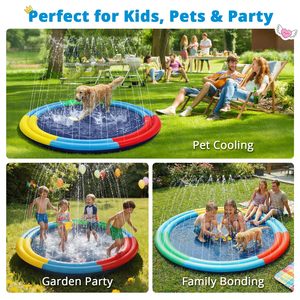 Divertido Tapete de Agua Extra Grande de 78 Pulgadas para Niños y Perros, Tapete de Juego con Rociador Antideslizante para Patio Trasero, Juguete Acuático para Exteriores - Product Image 5