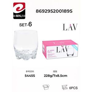 Verres transparents 6U VASOS 290CC en verre premium, design minimaliste pour les fêtes - Product Image 1