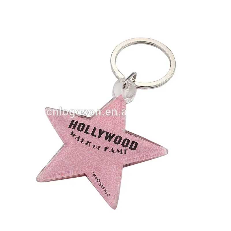 Hot Selling Hollywood Tourist Souvenir Star Shape Walk Of Fame Keychains