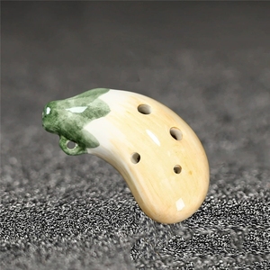 Ocarina en céramique peinte à la main, colorée, en forme d'aubergine, 6 trous, instrument à vent pour débutant, idéal pour les festivals, les fêtes, les cadeaux pour enfants et les objets de collection - Product Image 3