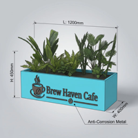 Pot de fleurs moderne en acier thermolaqué grande capacité avec marquage pour l'hôtellerie, le commerce de détail, intérieur/extérieur, jardinière métallique