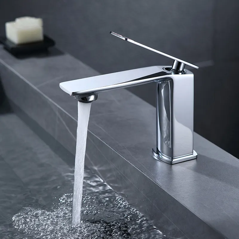 304 Stainless Steel Basin Faucet Bathroom Hot Cold Pltate Single Hole Wash Basin Wash Basin Sink Tab Faucet