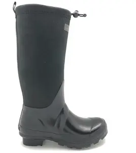 Latest lady's natural rubber neoprene rain wellington boots
