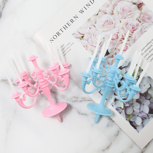 Retro European Style Plastic Candlesticks 3+ <b>Wicks</b> Disposable Cake Decorations Birthday Party Props - Product Image 1