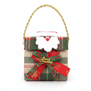 5.5 personalizzabile \ "lino canapa natale borsa a mano 96PC/CS con albero di Babbo Natale pupazzo di neve caramelle per feste di festa evento di stoccaggio - Product Image 2