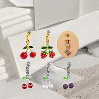 Clip sur nombril anneau faux nombril Piercing bijoux cerise ventre Piercing Non Piercing corps bijoux pour femmes