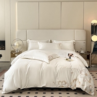 Ensembles de literie brodés doux de qualité supérieure vente en gros 4 pièces ensemble de draps de lit housse de couette