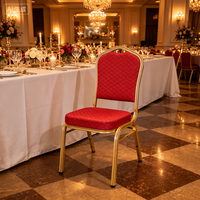 Chaises de banquet empilables pour hôtel avec sièges en tissu rembourrés, support dorsal ergonomique, structure en fer pour mariage, fête, conférence