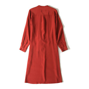 Gonna a vita alta a tinta unita con temperamento a vita alta sottile a <span class=keywords><strong>manica</strong></span> <span class=keywords><strong>lunga</strong></span> più abito di seta - Product Image 4