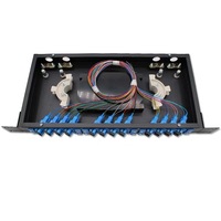 Kotak terminal serat optik 24 inti / port universal tipe rak panel patch serat optik