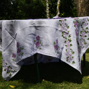 ผ้าปูโต๊ะพิมพ์ลายดอกไม้ทำจากผ้าลินินขนาด60x90นิ้ว - Product Image 2