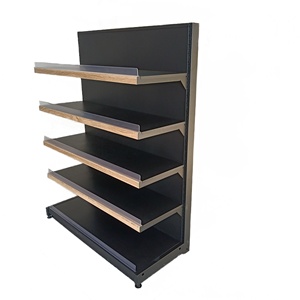 Estantes de exhibición con panel trasero plano negro de una sola cara para tiendas minoristas, estantes de supermercado en <span class=keywords><strong>venta</strong></span>, estantes para supermercados - Product Image 1