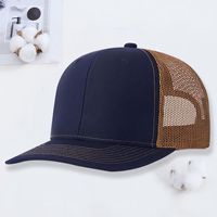 Gorra deportiva estructurada de 6 paneles para bordado, golf, tenis, recreación al aire libre, con logo personalizado, espalda de malla, tipo trucker.