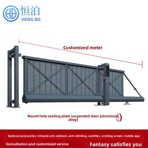 Puerta Corredera Inteligente Automática Telescópica Seccional Lineal Eléctrica Suspendida de Aleación de Aluminio de Estilo Minimalista Moderno Hengbo - Product Image 4