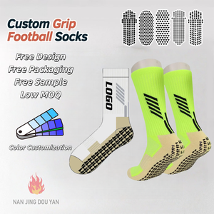 Wholesale Custom Logo Breathable Crew <b>Socks</b> – Athletic Jacquard Grip High Anti-Slip Football Soccer Sports <b>Socks</b> - Product Image 2