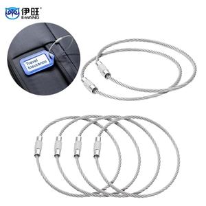 YIWANG Custom Silver Screw Lock Ring Stainless Steel Wire Keychain - Product Image 2