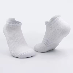 Unisex Custom Logo Cotton Cushioned Low Cut Running <b>Socks</b> for Men with Knitted Logo on Cuff and Bottom Winter Sports - Product Image 2