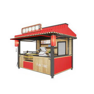 Camion de cuisine mobile 4,8 m avec structure en acier inoxydable, bacs carrés, table vapeur, 220 V, utilisation extérieure, montage facile, nettoyage facile - Product Image 1