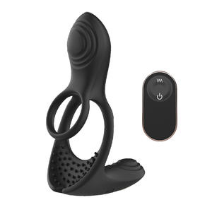 Anillo Vibrador Doble para Pene con Bloqueo de Precisión, Anillo de Resonancia para Parejas, Control Remoto Inalámbrico, Resistente al Agua IPX7 - Product Image 1