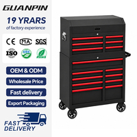 Coffre à outils en acier robuste à grande capacité Guanpin, avec roulettes, armoire à outils mobile portable
