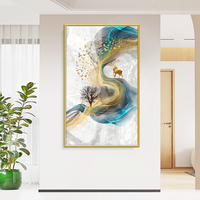Cadre d'art mural en porcelaine de cristal moderne de luxe Design créatif simple pour la peinture décorative de salon
