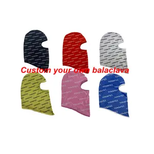 En gros polyester cagoule impression personnalisée logo masque complet thermique étanche cagoule multicolore pour moto