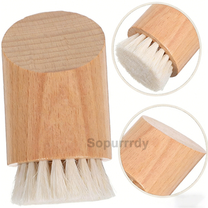 Cepillo Facial de Madera de Haya Natural con Logotipo Personalizado, Cepillo de Limpieza Facial Exfoliante de Pelo de Cabra Suave, Cepillo de Lana Suave para una Limpieza Delicada - Product Image 4
