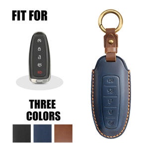 Nouvel étui à clés vintage adapté aux séries Lincoln Aviator, Navigator et Navigator, porte-clés de voiture en cuir véritable - Product Image 1