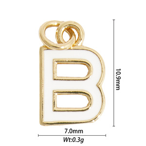 Copper Alphabet Pendant A-Z For Necklace Making Plated Gold Color Jewelry Findings Mixed Shapes 26 Letters DIY Charm - Product Image 3