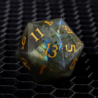 1PCS Ensemble de dés personnalisés en pierre naturelle labradorite, faits à la main, polyédriques, 16mm D6 D20 D10 D12 D00 D4, pour DND Dragons Dungeons