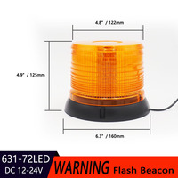 Luz de Techo para Automóvil, 72 LED, para Vehículos de Construcción, Autobuses Escolares, Luz Estroboscópica de Advertencia Intermitente, 12V/24V, Modelo 631-72LED-Y