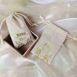 <b>White</b> Cotton <b>Muslin</b> Drawstring Gift Packaging Bag with Ribbon Custom Wholesale for Jewelry Pouch Shoes Clothing Socks - Product Image 5