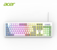 Teclado de Computadora con Cable Acer OKB0A0 con Retroiluminación LED de Arcoíris, Estilo Proyección, Producto Nuevo