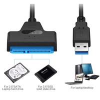 Fabricación de fábrica Blindaje trenzado USB 3,0 a 2,5 "SATA III Extensión de unidad de disco duro externo 22 Pin SSD HDD Cable