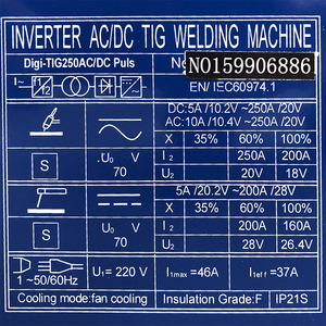 Digi-TIG250ACDC IGBTอินเวอร์เตอร์<span class=keywords><strong>TIG</strong></span> <span class=keywords><strong>MMA</strong></span> 2IN1เครื่องเชื่อม - Product Image 6