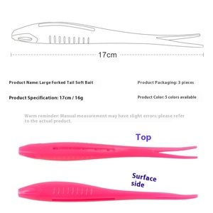 17cm/16G mềm cá mồi TPR nhựa Worm mồi cho thuyền biển câu cá hiệu quả nổi thu hút cho Marlin loài - Product Image 3