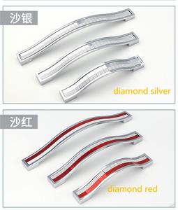 厂家直销供应现代水晶抽屉拉手简约哑光银色闪光欧式橱柜门把手 - Product Image 4