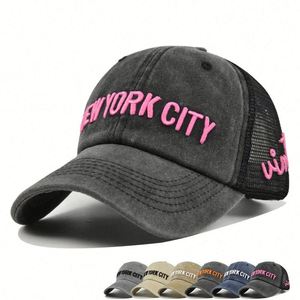 Customized Embroidery Gorras Washed Cotton Unisex Sports Baseball Cap <b>Mesh</b> Outdoor Casual <b>Net</b> Trucker Cap Common 5-Panel - Product Image 2