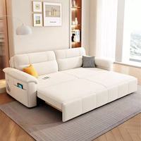 Canapé convertible moderne 3 places avec cadre métallique, revêtement en tissu, inclinable, pliable, extensible, avec rangement, housse amovible et lavable, forme carrée