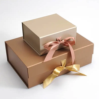 Boîtes en papier magnétiques pliables personnalisées, boîte en carton magnétique de luxe, emballage de boîte cadeau avec nœud en ruban à l'avant
